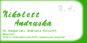 nikolett andruska business card